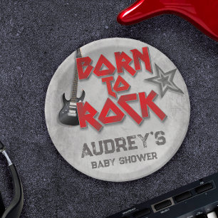 Born to Rock - Baby Shower Paper Plate