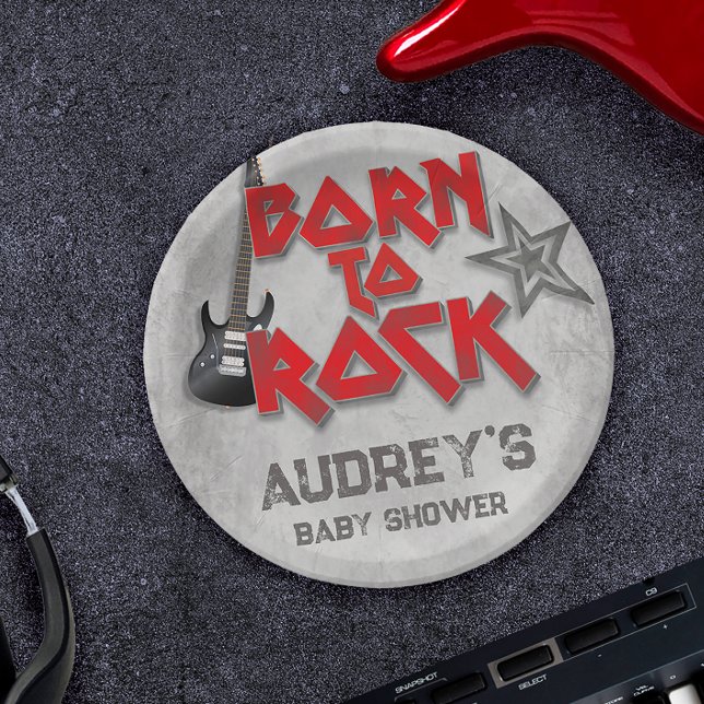 Born to Rock - Baby Shower Paper Plate (Creator Uploaded)