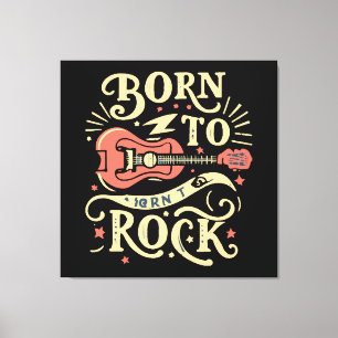 Born to Rock Electric Guitar Canvas Print