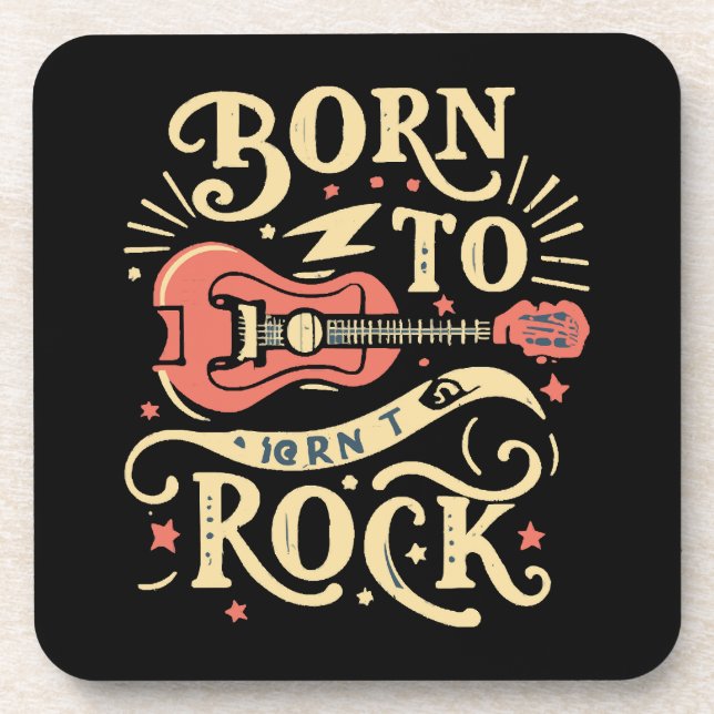 Born to Rock Electric Guitar Coaster (Front)