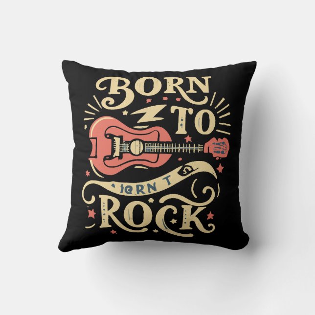 Born to Rock Electric Guitar Cushion (Back)
