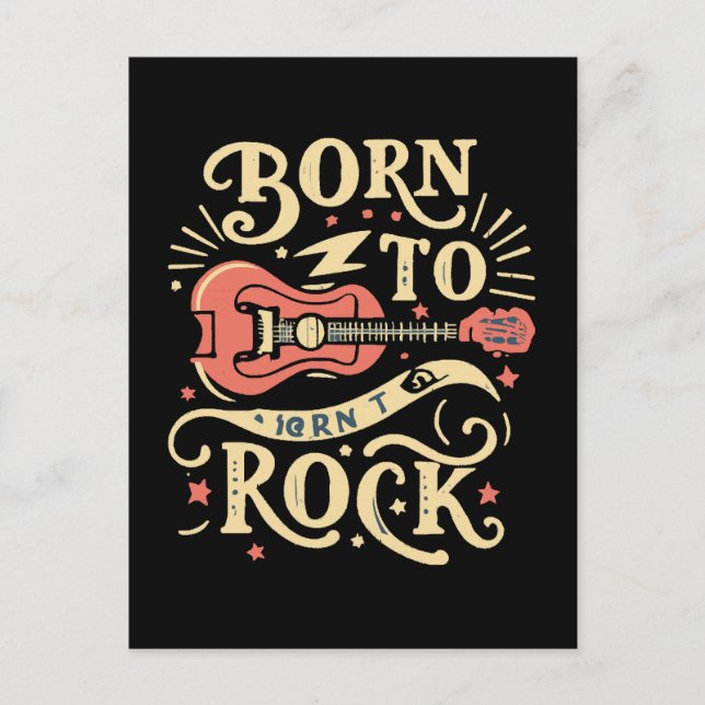 Born to Rock Electric Guitar Postcard (Front)