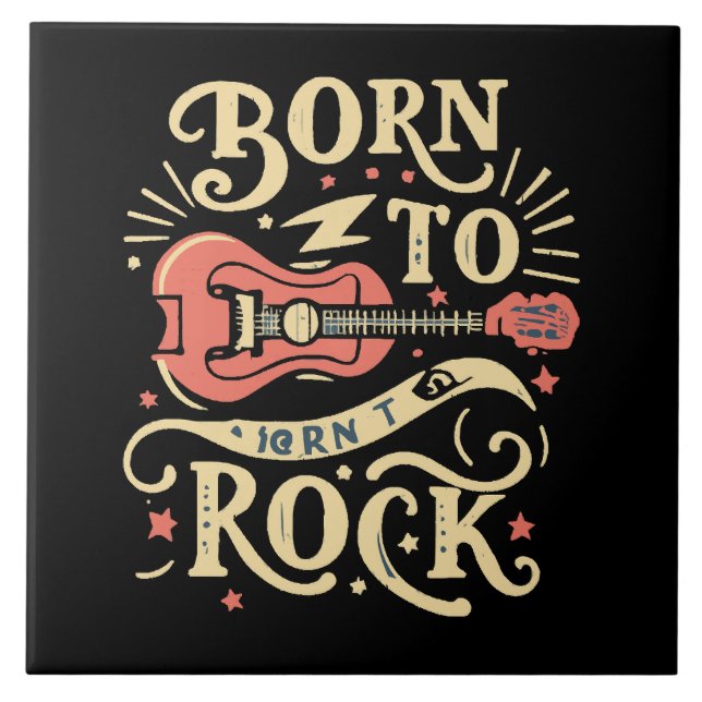 Born to Rock Electric Guitar Tile (Front)