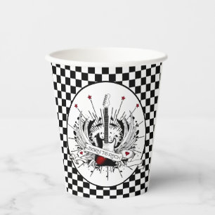 Born to Rock & Roll Guitar Rocker Musician Party Paper Cups