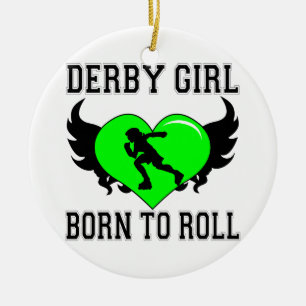 Born to Roll: Derby Girl Ceramic Tree Decoration