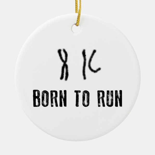 Born To Run DNA Ceramic Tree Decoration (Front)