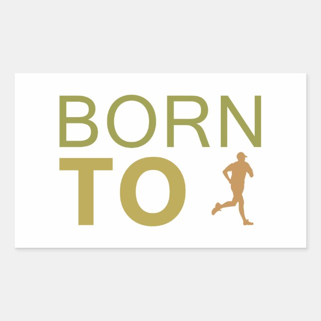 Born To Run Rectangular Sticker (Front)