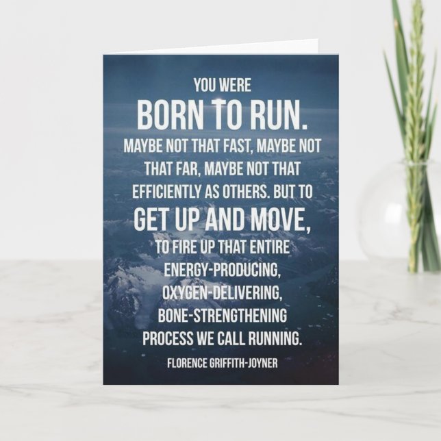 Born To Run - Workout Motivational Card (Front)