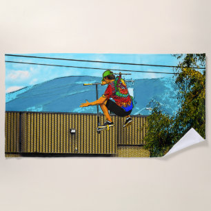 Born to Scoot- Stunt Scooter Trick Beach Towel