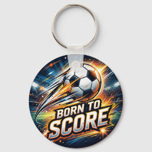Born To Score Soccer Energetic Action Key Ring