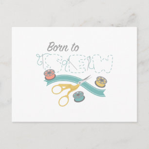 Born To Sew Postcard
