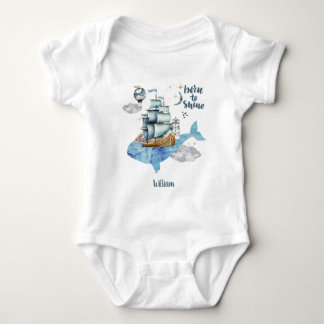 Born to Shine in the Ocean Customisable Baby Bodysuit