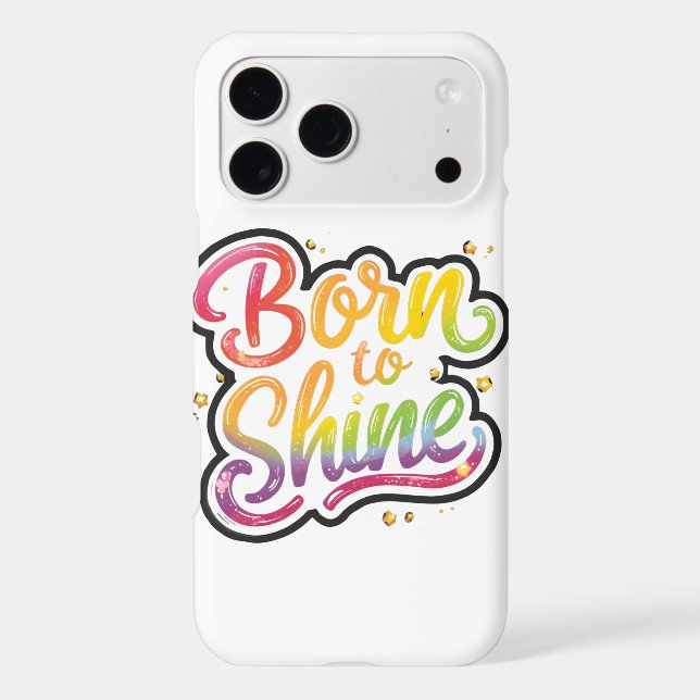 Born to Shine Pride | LGBTQ Rainbow Quote Art  (Back)