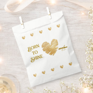 Born to Shine White Favour Bags