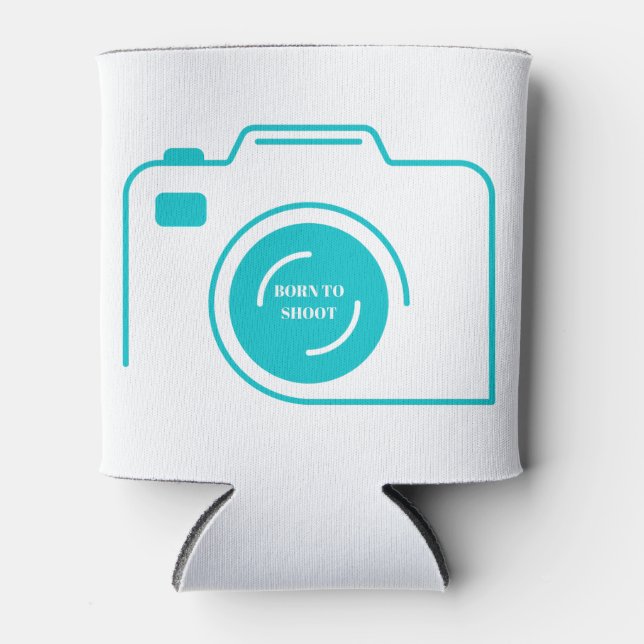 Born to Shoot - Teal - Can Cooler (Front)
