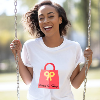 Born to Shop Purse Shopping Bag Colour T-Shirt