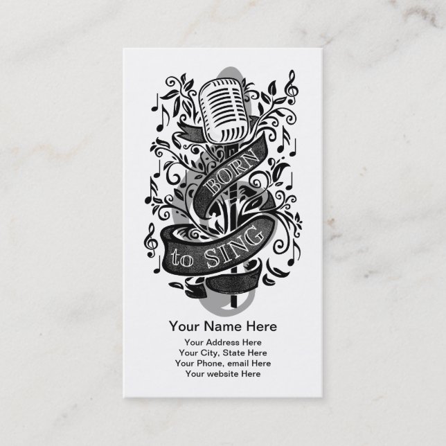 Born To Sing Business Cards 2 (Front)