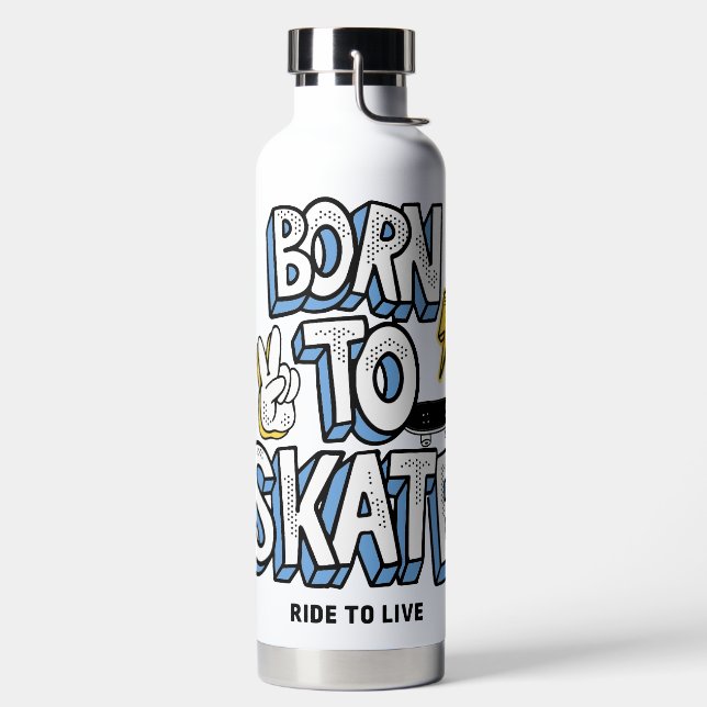 Born to Skate Ride to Live Water Bottle (Left)