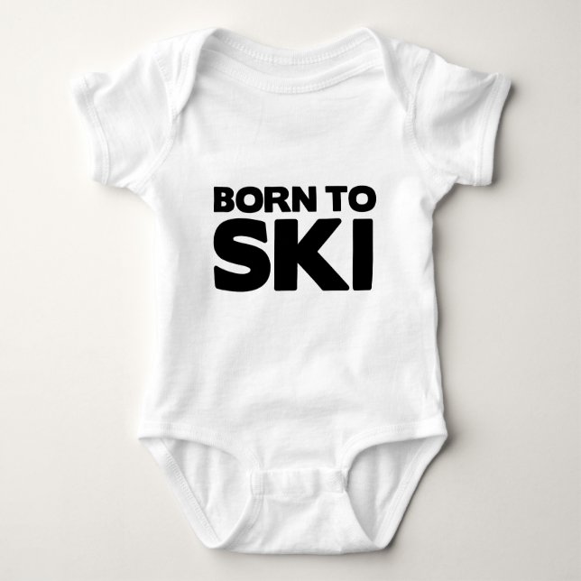 Born to Ski 01 Baby Bodysuit (Front)