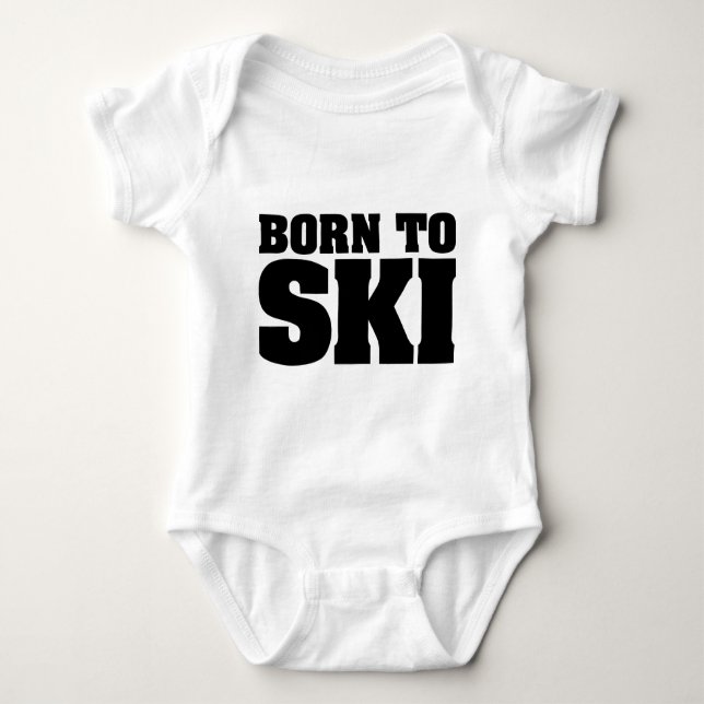 BORN-TO-SKI-01.png Baby Bodysuit (Front)