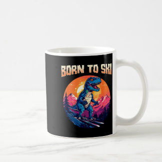 Born to ski funny skiing goggles mountain winter coffee mug
