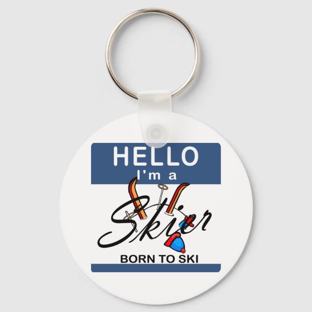 Born To Ski Key Ring (Front)