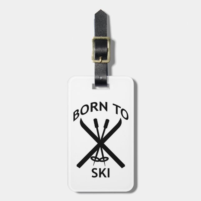 Born to Ski Luggage Tag (Front Vertical)