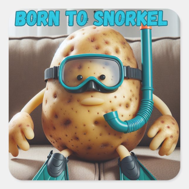 Born to snorkel square sticker (Front)