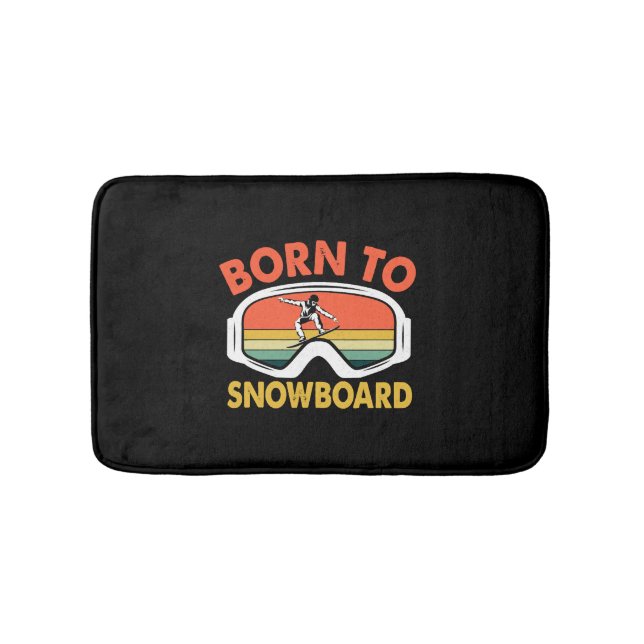 Born To Snowboard Bath Mat (Front)