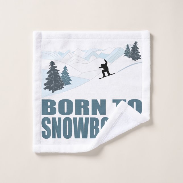 Born To Snownoard Winter Sports Wash Cloth (Wash Cloth)