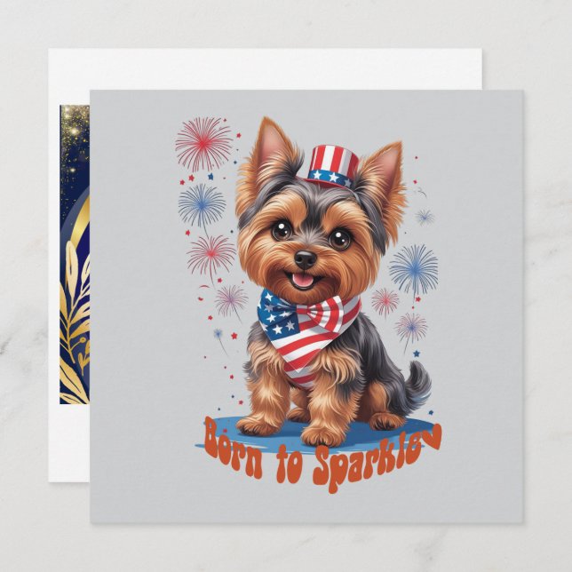 Born to Sparkle – Cute 4th of July Party Invitatio Invitation (Front/Back)