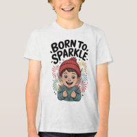 Born to Sparkle Cute Boy with Fireworks