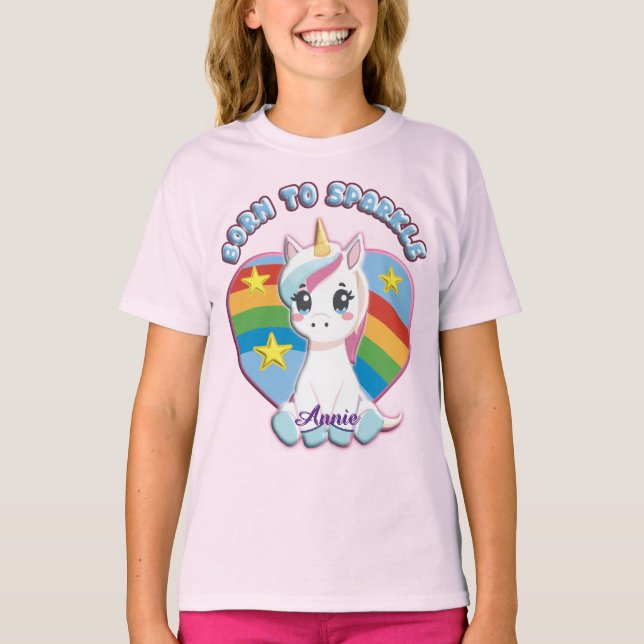 Born to Sparkle Unicorn T-shirt (Front)