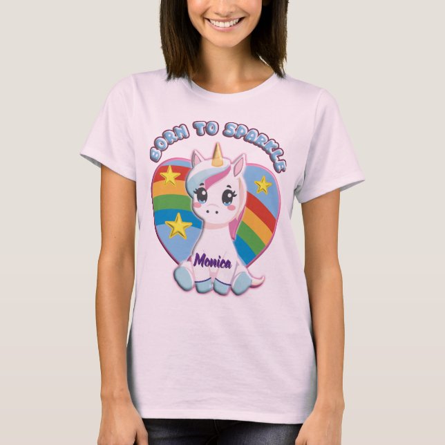 Born to Sparkle Unicorn T-Shirt  (Front)