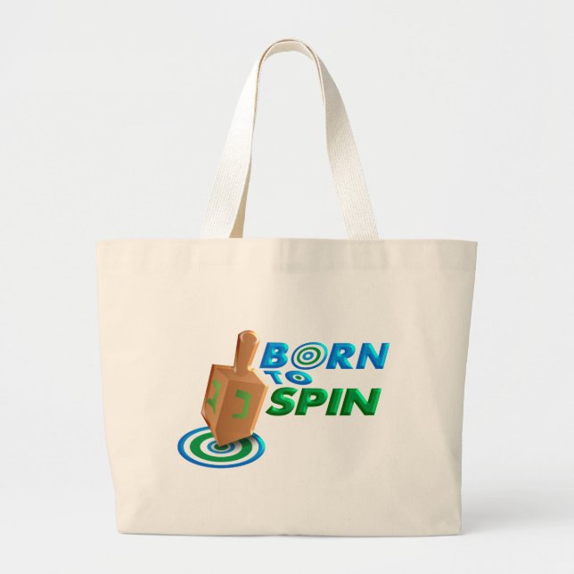 Born To Spin Large Tote Bag (Front)