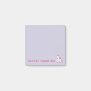 Born to Stand Out Cute Purple Unicorn Post it Note