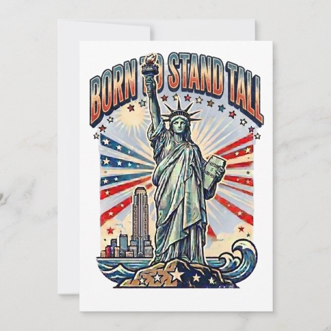 Born to Stand Tall Patriotic Art Invitation (Front)