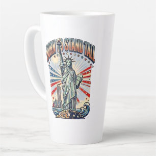 Born to Stand Tall Patriotic Art Latte Mug