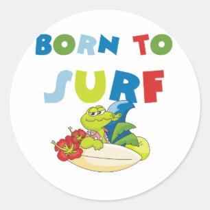 Born to Surf Classic Round Sticker