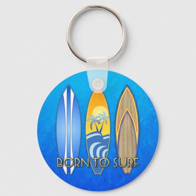 Born To Surf Key Ring (Front)