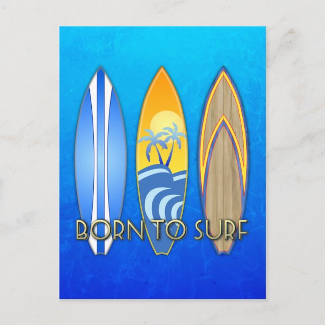 Born To Surf Postcard (Front)