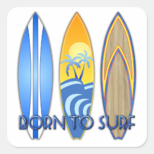 Born To Surf Square Sticker