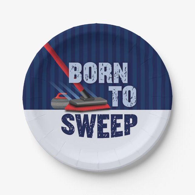 'Born To Sweep' Paper Plate (Front)