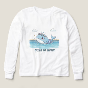 Born to Swim – Cute Whale Kids Swimming Design