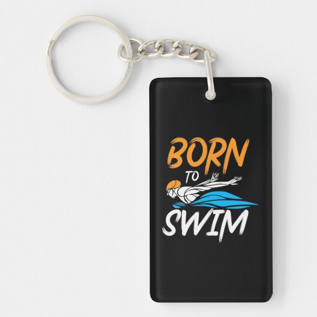 Born To Swim Key Ring (Front)