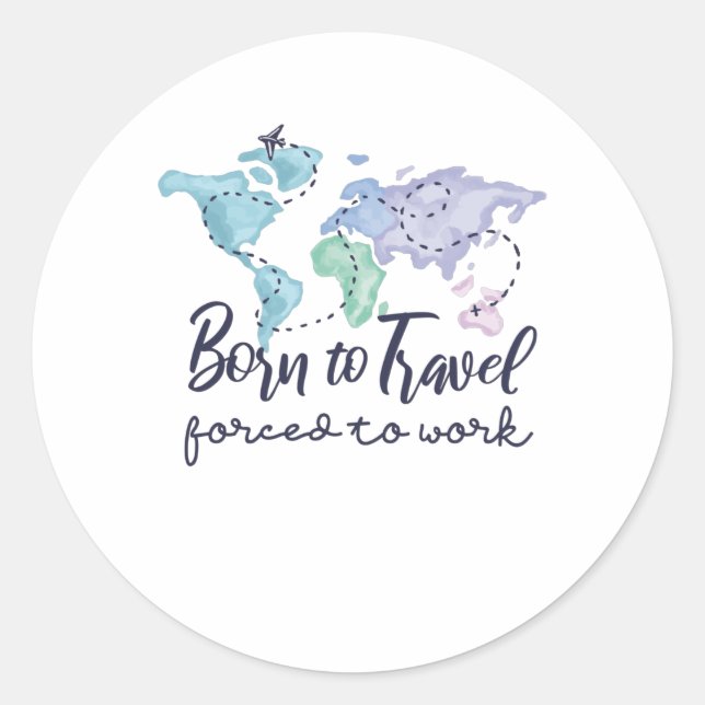 Born To Travel Classic Round Sticker (Front)