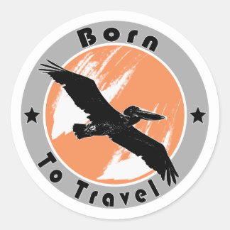 Born to travel  classic round sticker