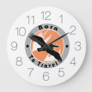 Born to travel large clock