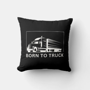 Born To Truck (white) Cushion