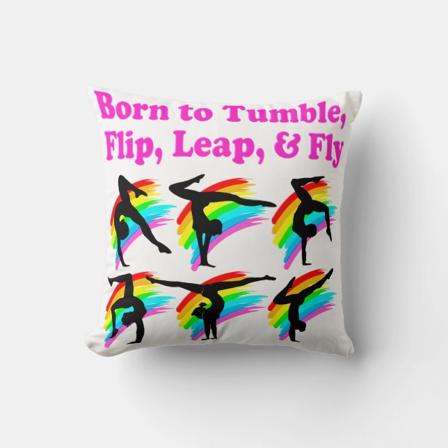 BORN TO TUMBLE GYMNASTICS DESIGN CUSHION (Front)